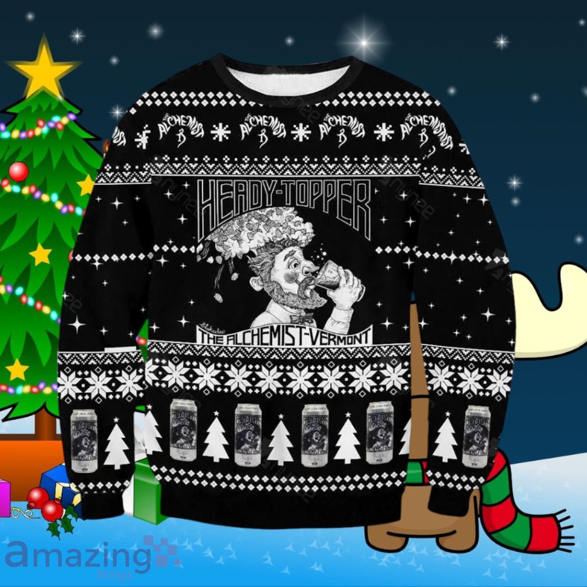 Heady Topper Alchemist Beer Ugly Christmas Sweater Style Gift For Men And Women image Heady Topper Alchemist Beer Ugly Christmas Sweater Style Gift For Men And Women Product Photo 1