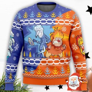 Heat and Snow Miser The Year Without a Santa Claus 3D Ugly Christmas Sweater Christmas Gift For Men And Women Product Photo 2