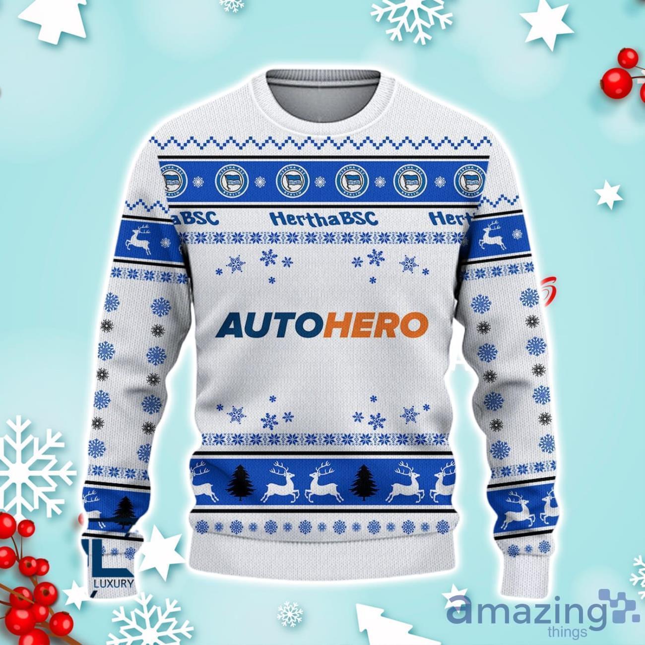 Hertha BSC Ugly Christmas Sweater Ideal Gift For Fans image Hertha BSC Ugly Christmas Sweater Ideal Gift For Fans Product Photo 2