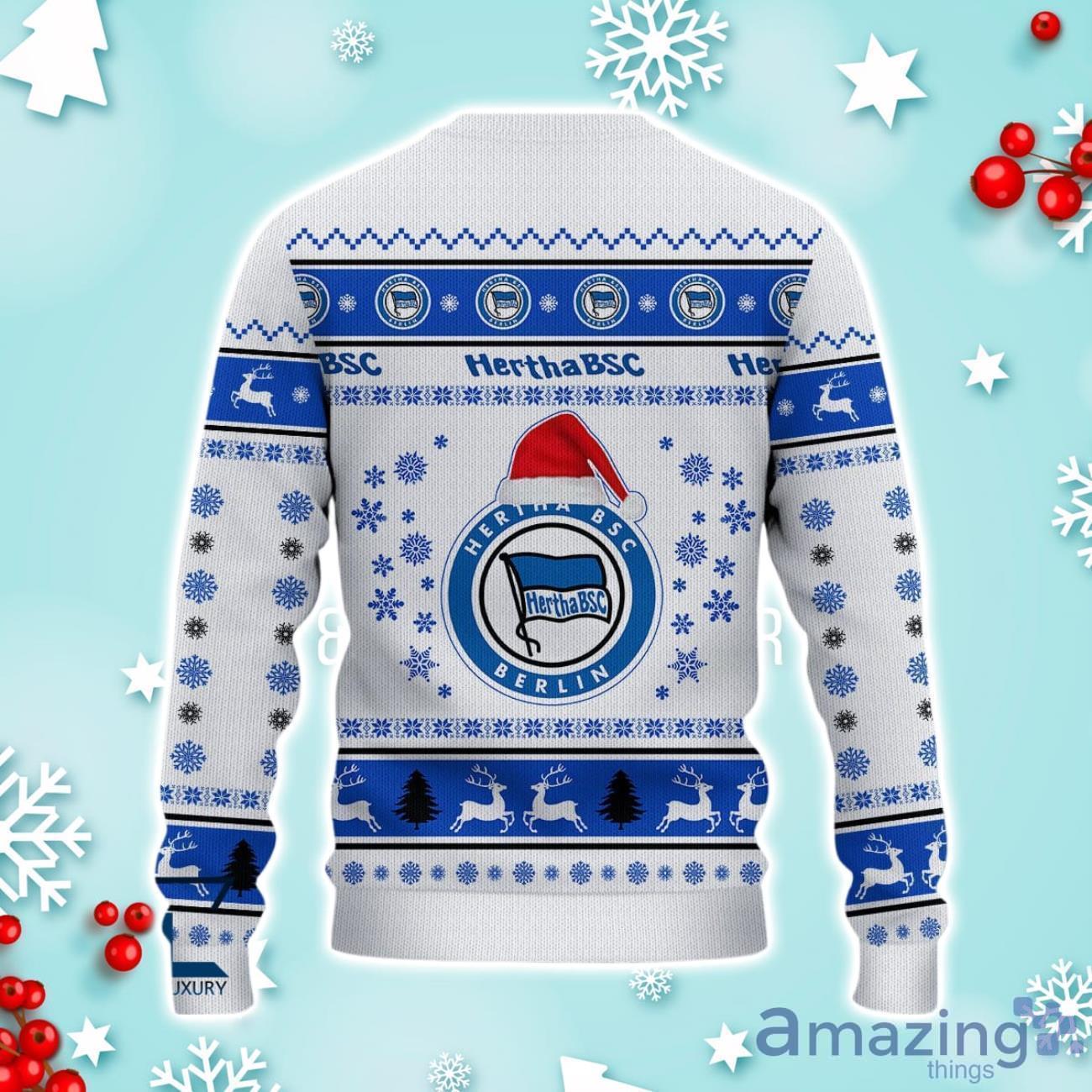 Hertha BSC Ugly Christmas Sweater Ideal Gift For Fans image Hertha BSC Ugly Christmas Sweater Ideal Gift For Fans Product Photo 3