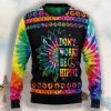 Hippie Tie Dye Color Ugly Christmas Sweater