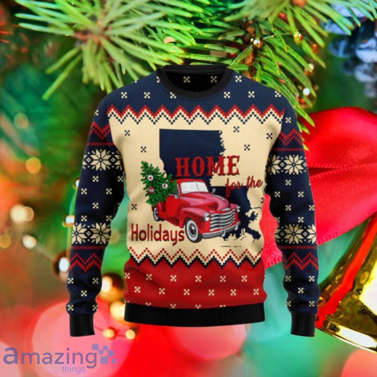 Home For The Holidays Louisiana Ugly Christmas Sweaters Unique Gift For Men And Women image Home For The Holidays Louisiana Ugly Christmas Sweaters Unique Gift For Men And Women Product Photo 1