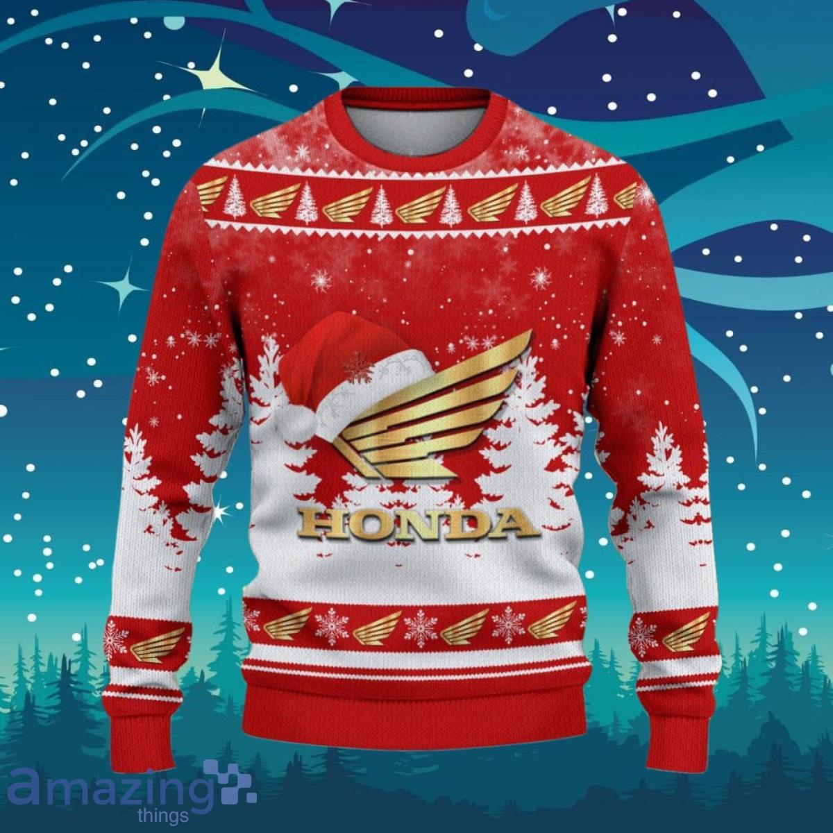 Honda Motorcycle Ugly Christmas Sweater Unique Gifts For Men Women image Honda Motorcycle Ugly Christmas Sweater Unique Gifts For Men Women Product Photo 2