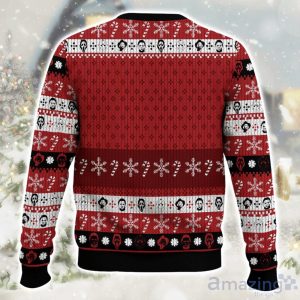 Horror Guys Slashin Through The Snow Christmas Ugly Christmas Sweater Product Photo 2