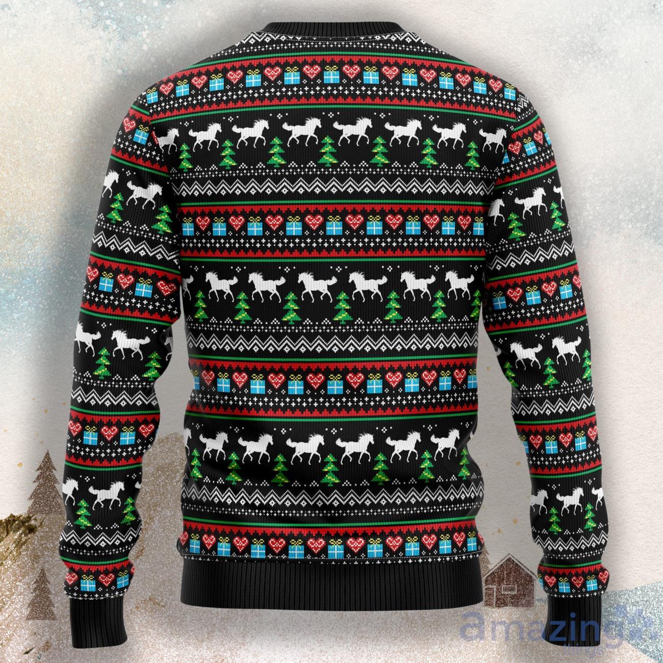 Horse Christmas Tree Ugly Christmas Sweater For Mem Women image Horse Christmas Tree Ugly Christmas Sweater For Mem Women Product Photo 2