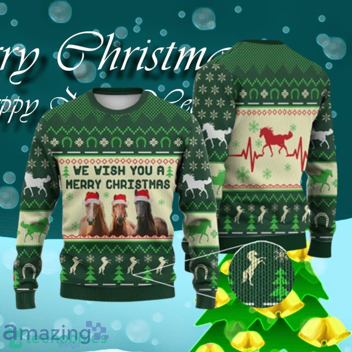 Horses We Wish You A Merry Ugly Christmas Sweater Best Gift Christmas image Horses We Wish You A Merry Ugly Christmas Sweater Best Gift Christmas Product Photo 1