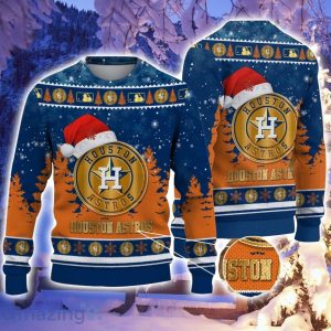 Houston Astros Santa Hat Pattern Ugly Christmas Sweater For Men And Women Product Photo 1