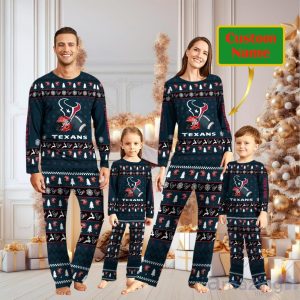 Houston Texans Personalized Christmas Pajamas For Fans Product Photo 1