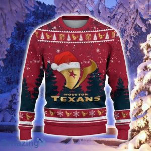 Houston Texans Santa Hat Pattern Ugly Christmas Sweater For Men And Women Product Photo 2