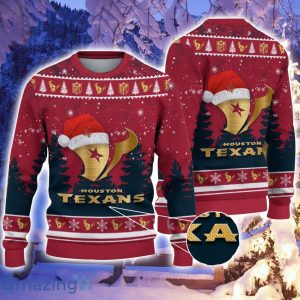 Houston Texans Santa Hat Pattern Ugly Christmas Sweater For Men And Women Product Photo 1