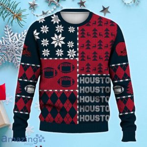 Houston Ugly Sweater Christmas, Retro Football American Sweatshirt Pattern 3D For Fans Product Photo 2