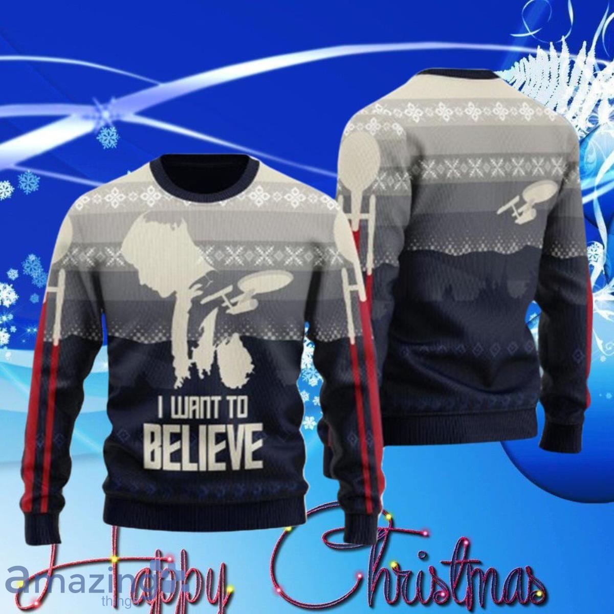I Want To Believe Ugly Christmas Sweater Best Gift Product Photo 1