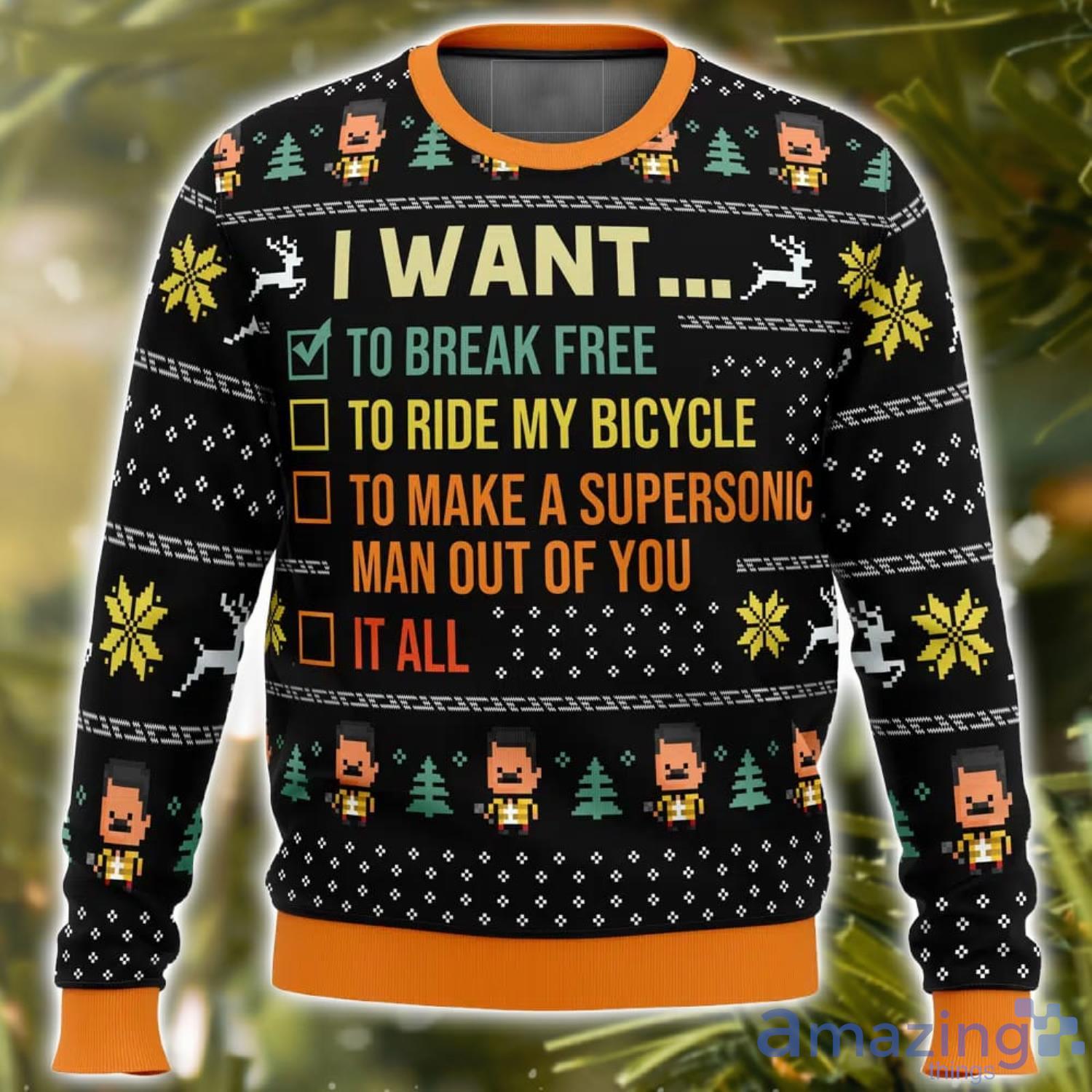 I Want To Break Free Queen AOP Ugly Christmas Sweater Christmas