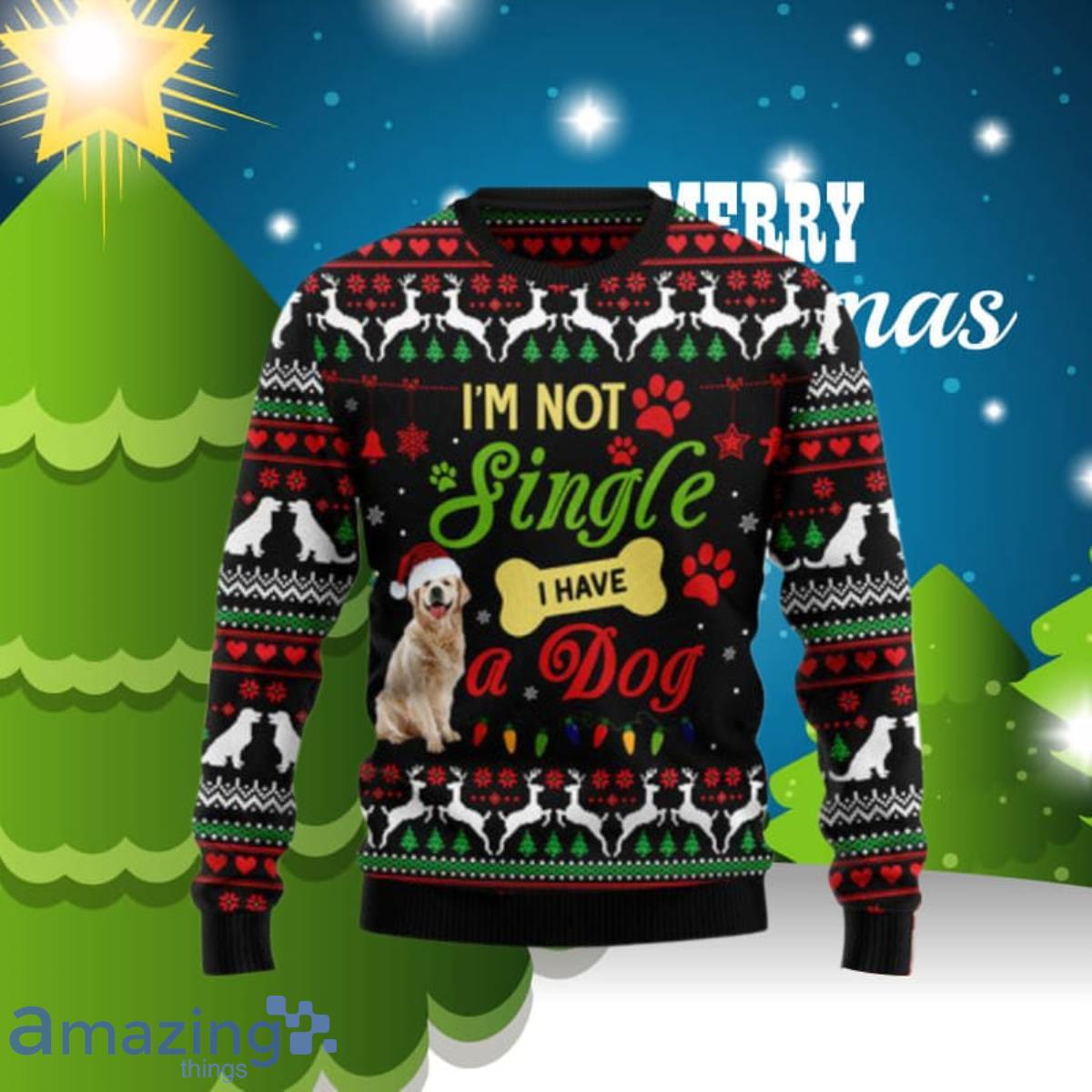I’M Not Single I Have A Golden Retriever Ugly Christmas Sweaters Unique Gift For Men And Women Product Photo 1