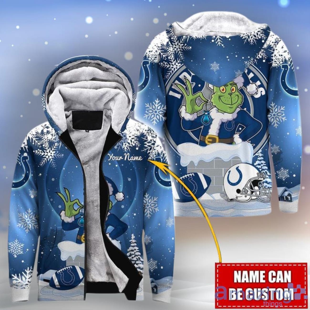 Indianapolis Colts Christmas 3D All Over Print Hoodie Custom Name Hot Design For Fans Product Photo 1