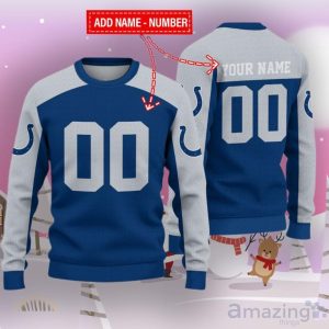 Indianapolis Colts Ugly Sweater Custom Name And Number Hot Design For Christmas Gift Product Photo 1