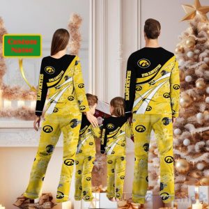 Iowa Hawkeyes Custom Name Christmas Pajamas For Fans Product Photo 2