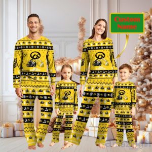 Iowa Hawkeyes Personalized Christmas Pajamas For Fans Product Photo 1