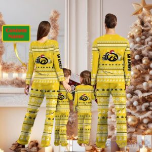 Iowa Hawkeyes Team Custom Name Christmas Pajamas For Fans image Iowa Hawkeyes Team Custom Name Christmas Pajamas For Fans Product Photo 2