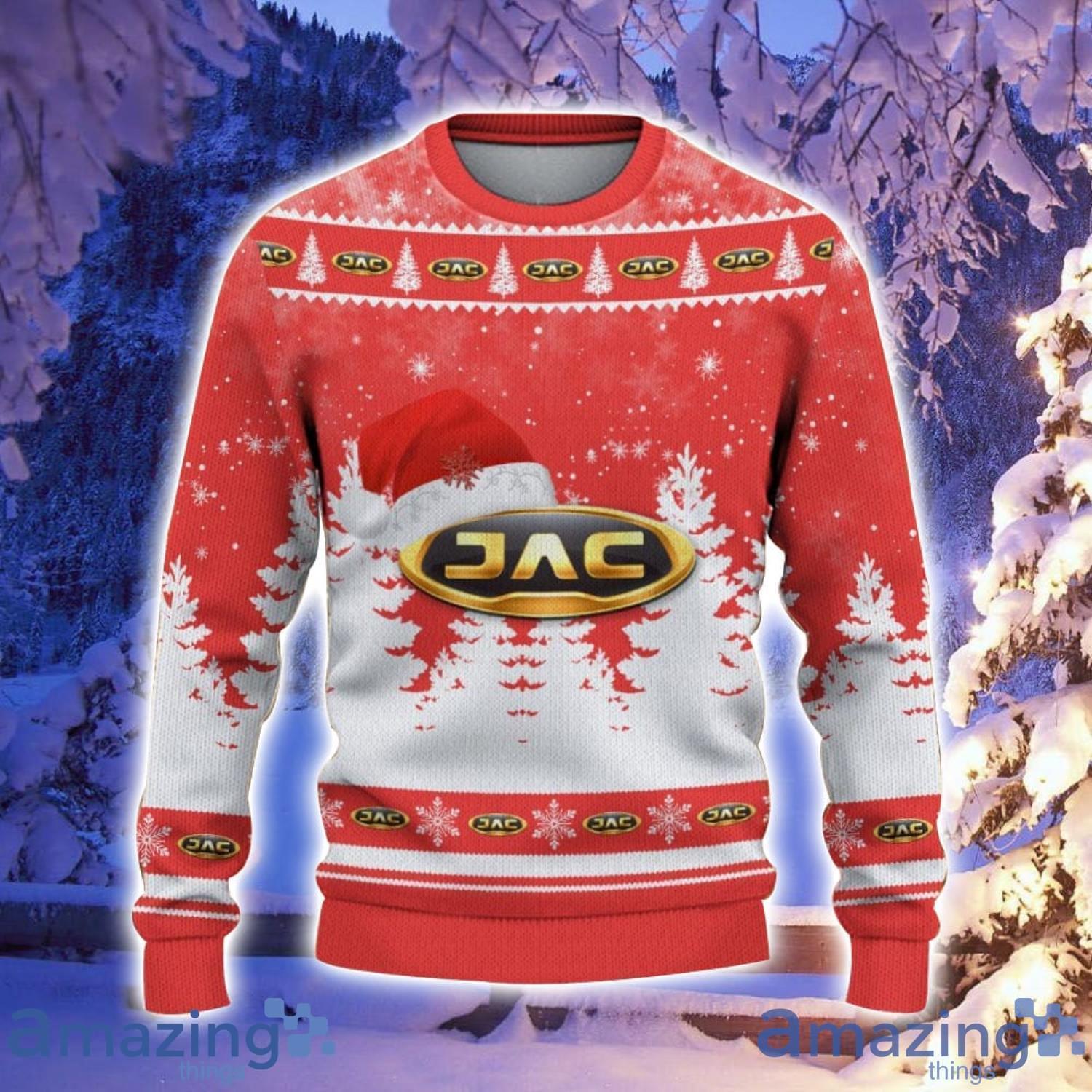 JAC Santa Hat Pattern Ugly Christmas Sweater For Men And Women image JAC Santa Hat Pattern Ugly Christmas Sweater For Men And Women Product Photo 2