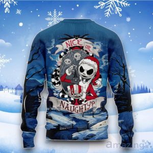 Jack Skellington The Nightmare Before Christmas Nice Or Naughty Ugly Sweater Product Photo 3