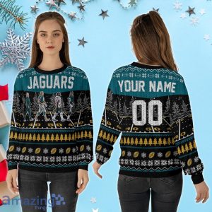 Jaguars Dolphins Walking Abbey Road Ugly Christmas Sweater Custom Number & Name image Jaguars Dolphins Walking Abbey Road Ugly Christmas Sweater Custom Number & Name Product Photo 2