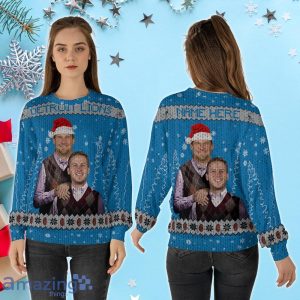 Jared Goff Dan Campbell Detroit Football Ugly Christmas Sweater, The Lions Bros Custom Name Product Photo 2