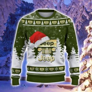 Jeep Santa Hat Pattern Ugly Christmas Sweater For Men And Women image Jeep Santa Hat Pattern Ugly Christmas Sweater For Men And Women Product Photo 2
