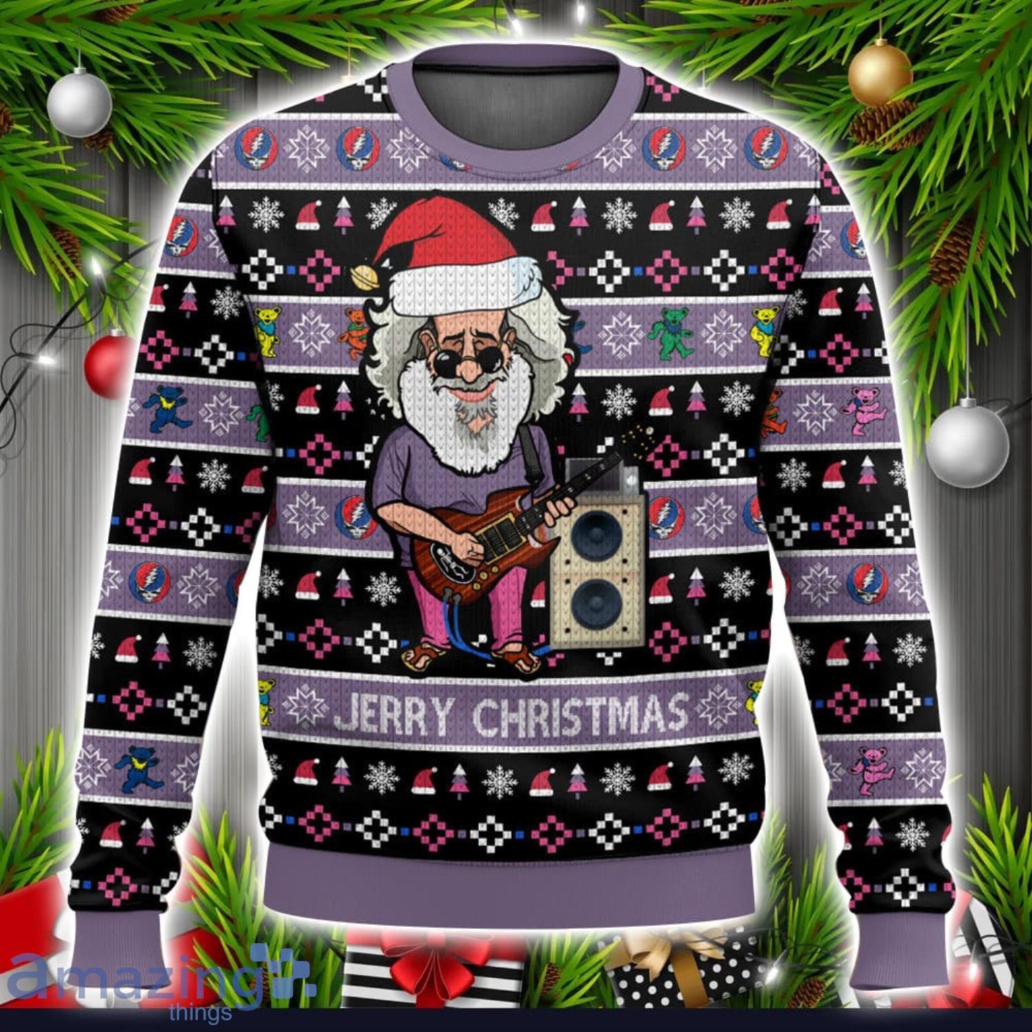 Jerry Garcia Grateful Dead Rock Band Ugly Christmas Sweater