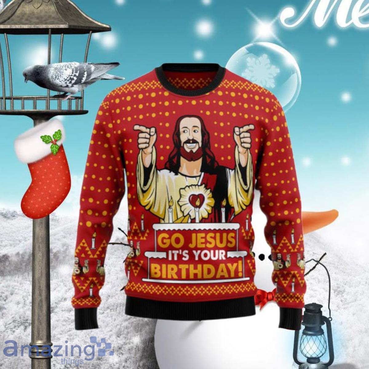 Jessus’S Birthday Ugly Christmas Sweaters Special Gift For Men Women image Jessus’S Birthday Ugly Christmas Sweaters Special Gift For Men Women Product Photo 1
