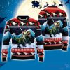Jesus Is Riding A Dinosaur Blue Red 3D Ugly Christmas Sweater Gift For Family Christmas Gift