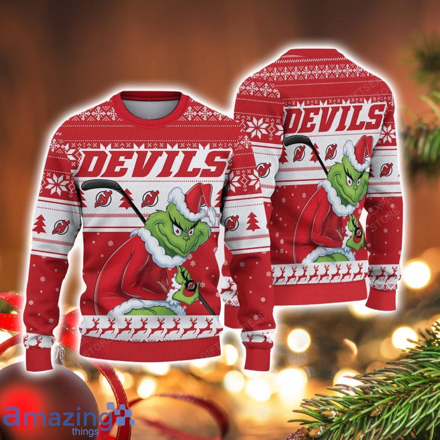 NCAA New Jersey Devils Football Fans Sweater Grinch Ugly Sweater Christmas Christmas Gift Ideas Product Photo 1