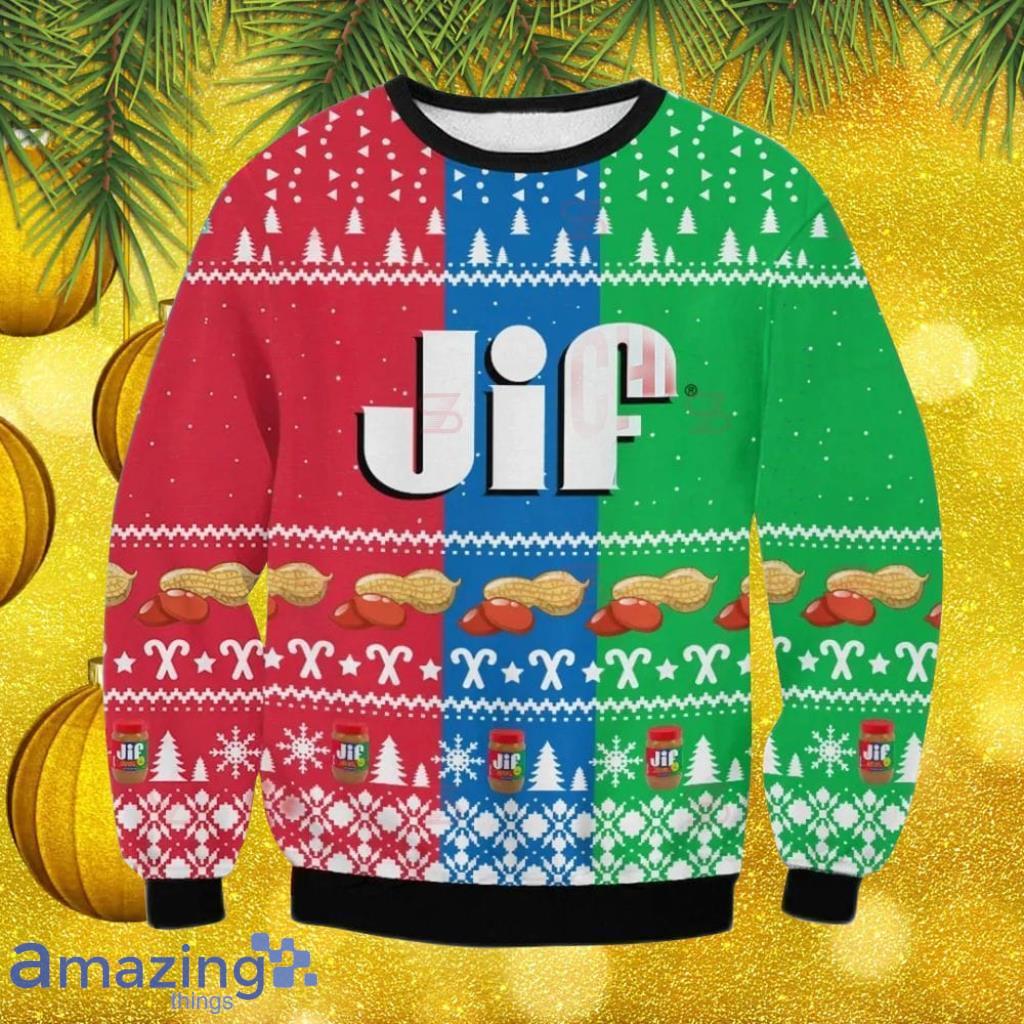 Jif Christmas Ugly Sweater Christmas Gift For Men And Women image Jif Christmas Ugly Sweater Christmas Gift For Men And Women Product Photo 1