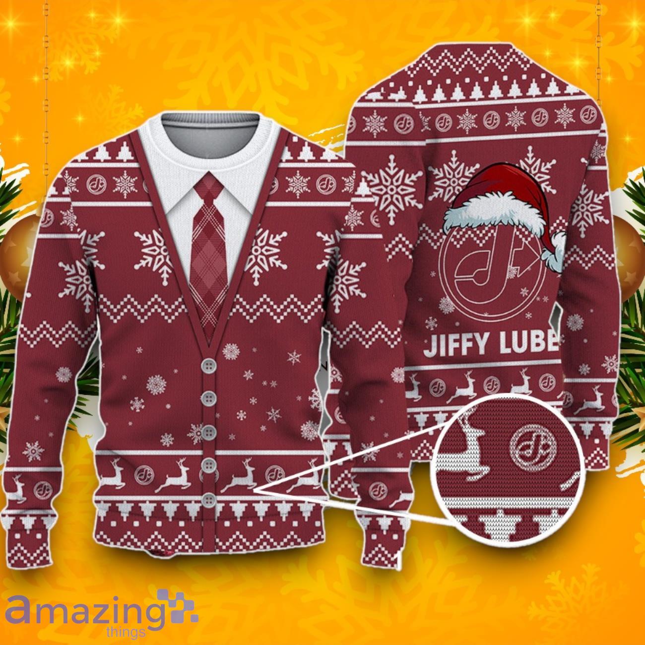 Jiffy Lube Ugly Christmas Sweater, Best Gift Ideas 2023 For Fans image Jiffy Lube Ugly Christmas Sweater, Best Gift Ideas 2023 For Fans Product Photo 1