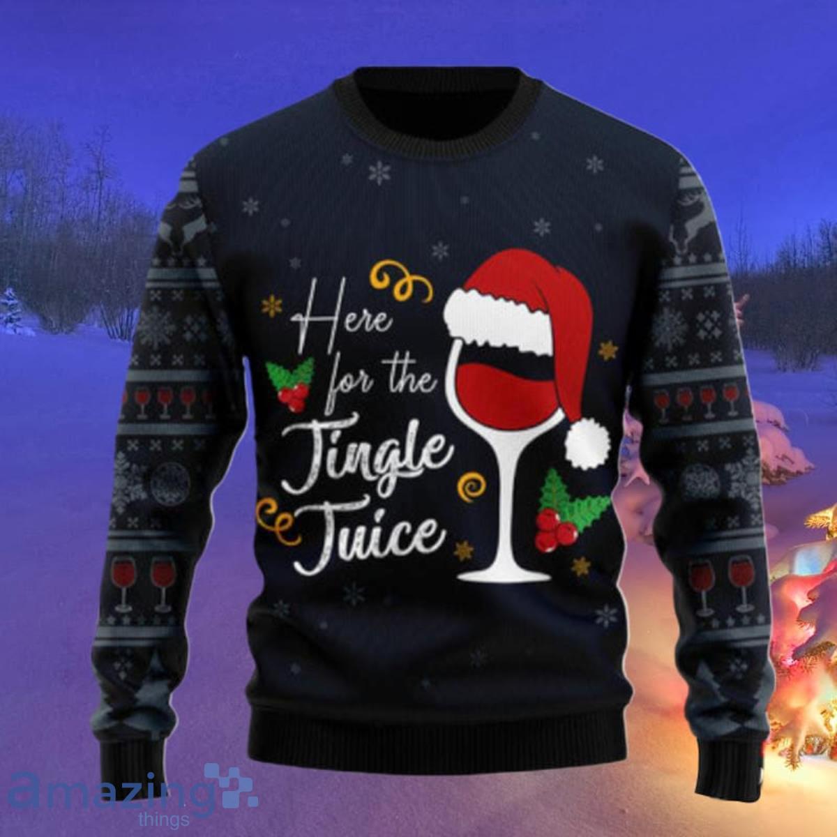 Jingle Juice Ugly Christmas Sweaters Style Gift For Men And Women image Jingle Juice Ugly Christmas Sweaters Style Gift For Men And Women Product Photo 1