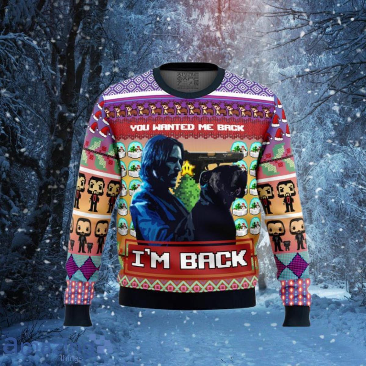 John Wick Ugly Christmas Sweaters Impressive Gift For Men And Women image John Wick Ugly Christmas Sweaters Impressive Gift For Men And Women Product Photo 1