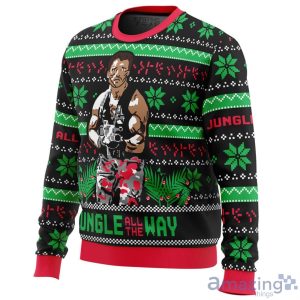Jungle All The Way Arnold Schwarzenegger Ugly Christmas Sweater Product Photo 2