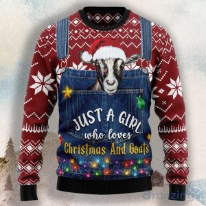 Just A Girl Who Loves Christmas And Goats Ugly Christmas Sweater For Men & Women Product Photo 1