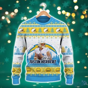 Justin Herbert Los Angeles Chargers We Gave Ourselves A Shot NFL Christmas Ugly Sweater Product Photo 2