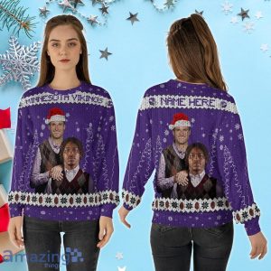 Justin Jefferson Kirk Cousins Minnesota Football Ugly Christmas Sweater, The Vikings Bros Funny Custom Name Product Photo 2