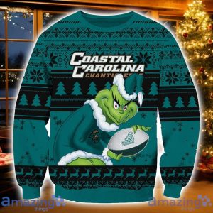 NCAA Coastal Carolina Chanticleers Grinch Ugly Christmas Sweater Christmas Gift For Sport Fans Product Photo 1