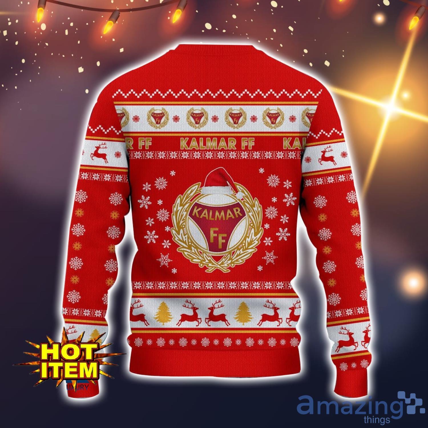 Kalmar FF 3D Ugly Christmas Sweater For Men And Women Sport Fans image Kalmar FF 3D Ugly Christmas Sweater For Men And Women Sport Fans Product Photo 3