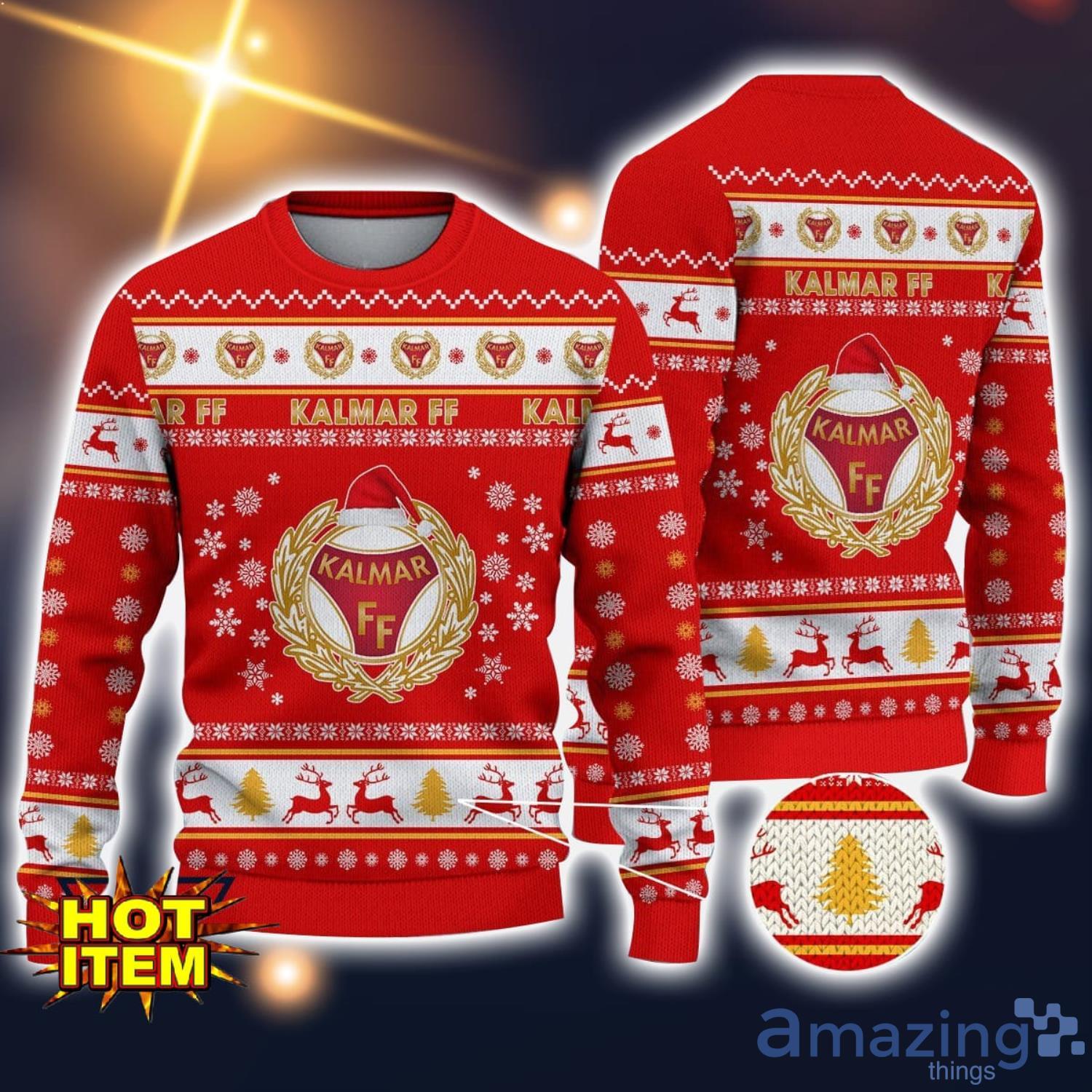 Kalmar FF 3D Ugly Christmas Sweater For Men And Women Sport Fans image Kalmar FF 3D Ugly Christmas Sweater For Men And Women Sport Fans Product Photo 1