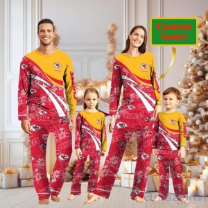 Kansas City Chiefs Custom Name Christmas Pajamas For Fans Product Photo 1