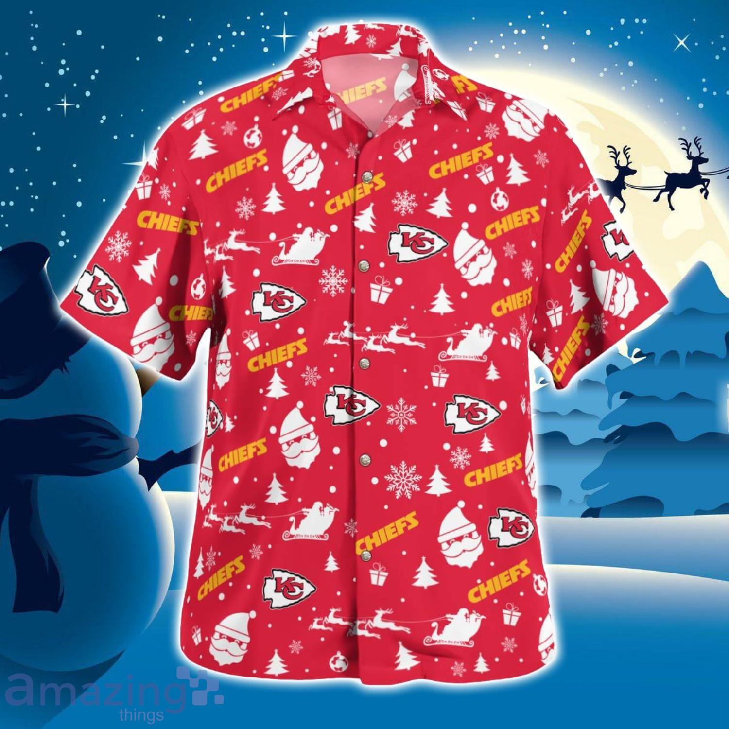 Kansas City Chiefs Santa Claus Christmas Pattern Cute Christmas Gift Hawaiian Shirt image Kansas City Chiefs Santa Claus Christmas Pattern Cute Christmas Gift Hawaiian Shirt Product Photo 3