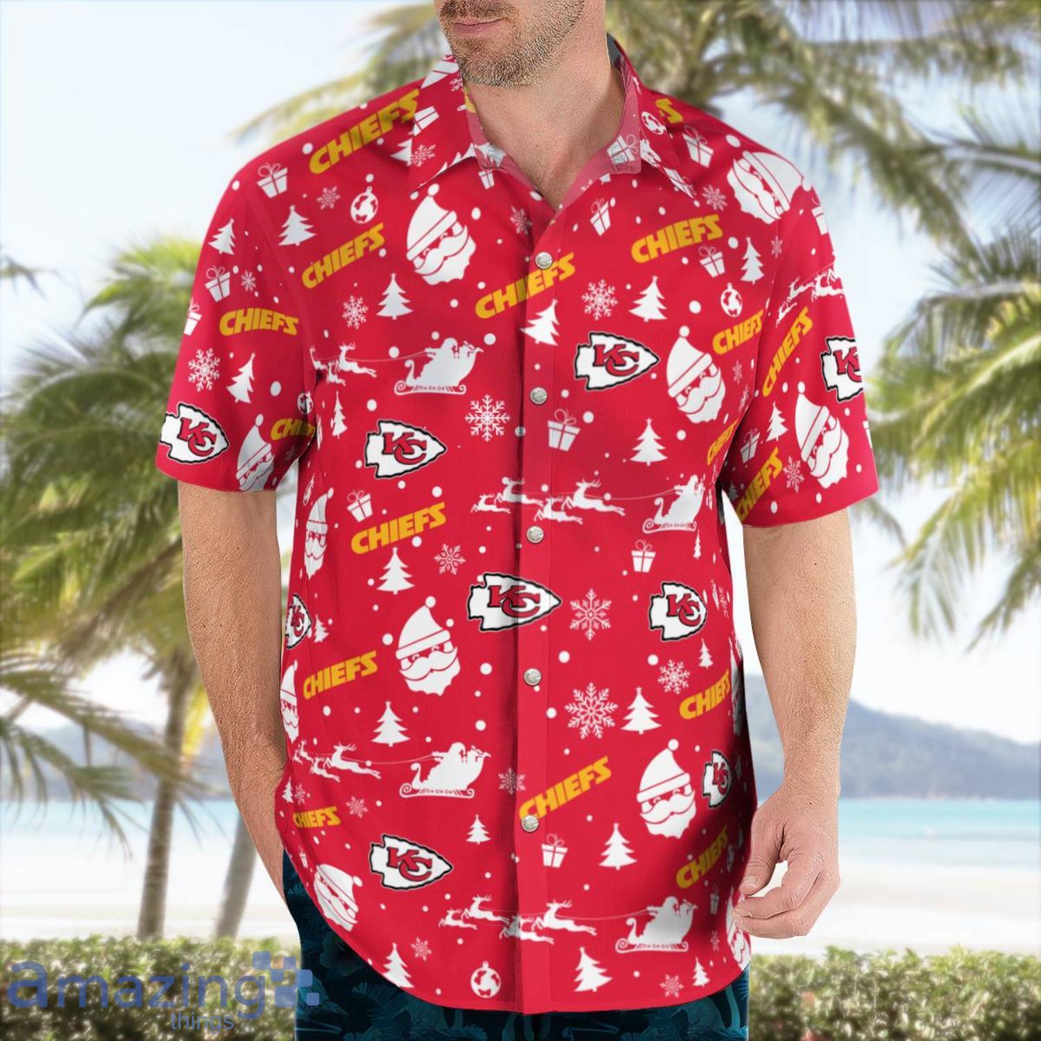 Kansas City Chiefs Santa Claus Christmas Pattern Cute Christmas Gift Hawaiian Shirt image Kansas City Chiefs Santa Claus Christmas Pattern Cute Christmas Gift Hawaiian Shirt Product Photo 4