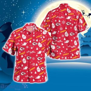 Kansas City Chiefs Santa Claus Christmas Pattern Cute Christmas Gift Hawaiian Shirt Product Photo 1