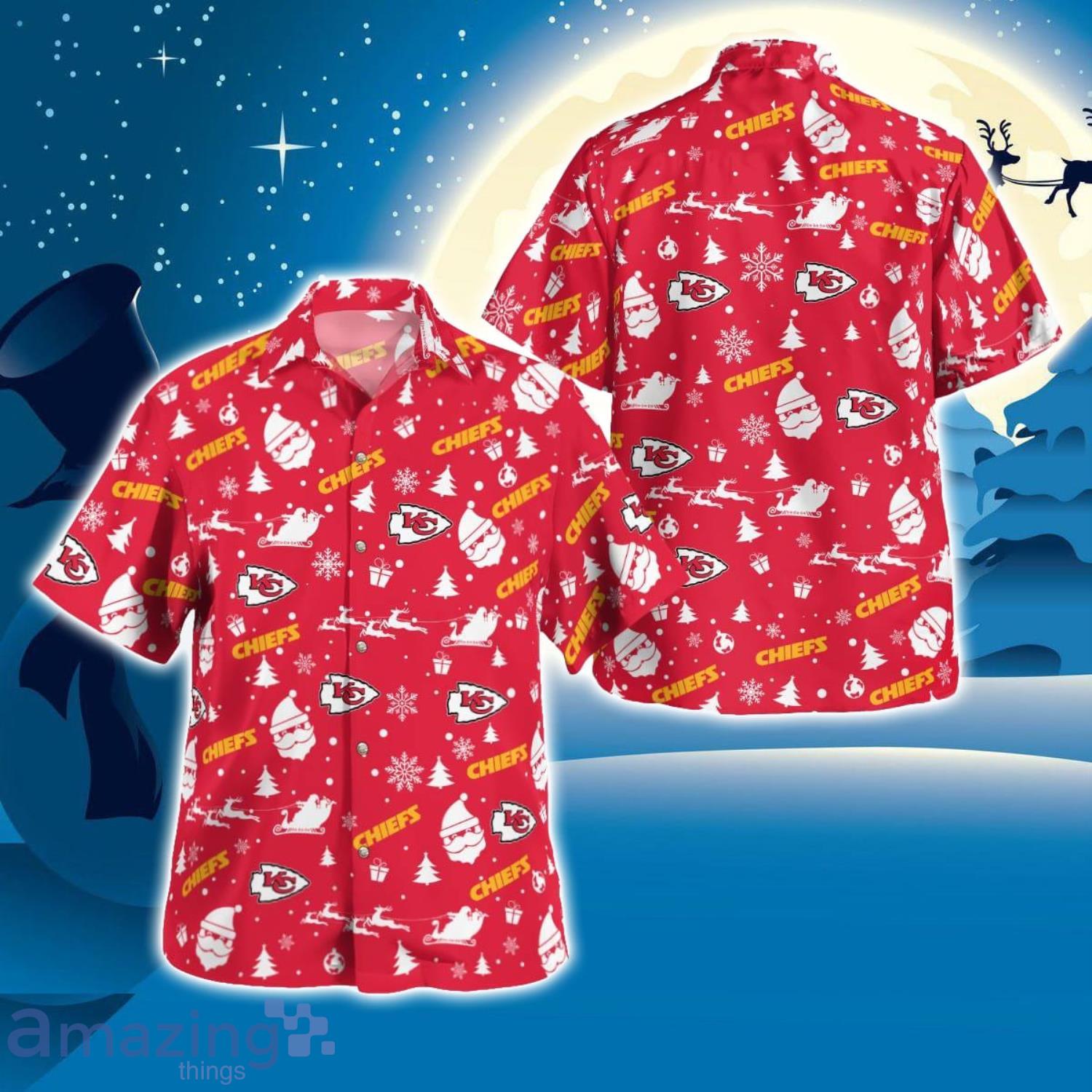 Kansas City Chiefs Santa Claus Christmas Pattern Cute Christmas Gift Hawaiian Shirt image Kansas City Chiefs Santa Claus Christmas Pattern Cute Christmas Gift Hawaiian Shirt Product Photo 1