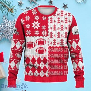 Kansas City Ugly Sweater Christmas, Retro Football American Sweatshirt Pattern 3D For Fans Product Photo 2