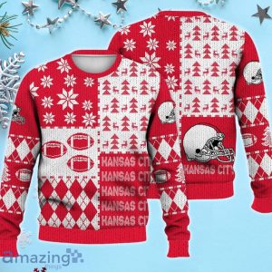 Kansas City Ugly Sweater Christmas, Retro Football American Sweatshirt Pattern 3D For Fans Product Photo 1